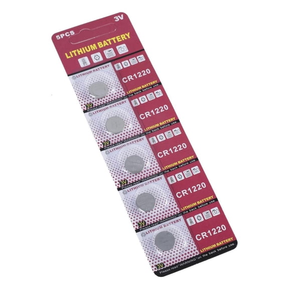 XISAOK Pack of 5 CR1220 Coin Cell Battery 3V CR1220 Lithium Battery for Toy,Calculators