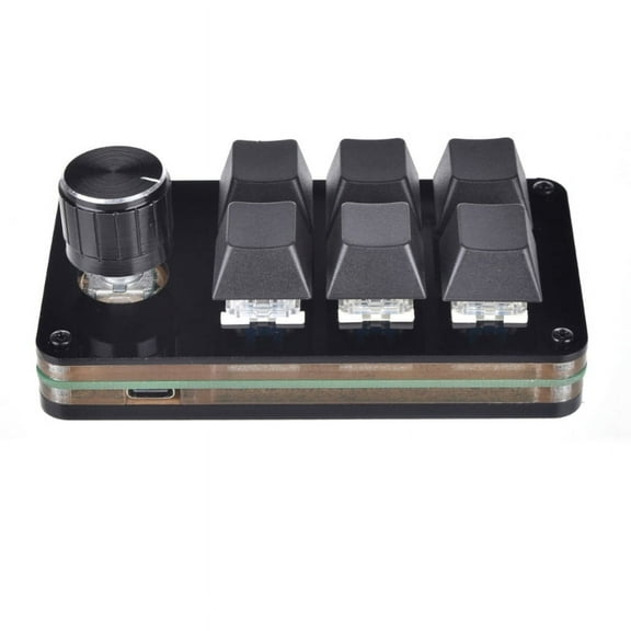 XISAOK Programmable Gaming Keyboard with 6 Keys and 1 Knobs Mechanical Keypad