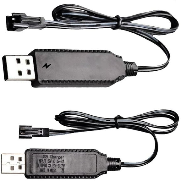 XISAOK SM2.0 2P Plugs 3.7V USB Battery Charger Cable with Smartest IC and LED Indicator
