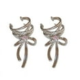 thumbnail image 1 of XISAOK Stylish Silver Color Bowknot Ribbon Ear Cuff Accessory Eye Catching Ear Clips, 1 of 9