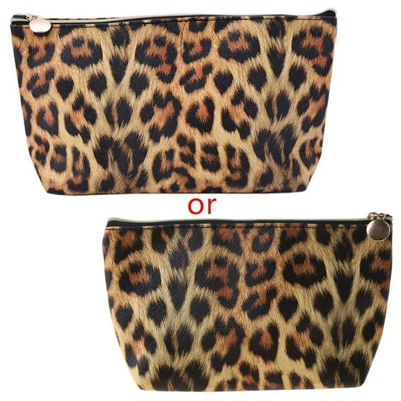 XISAOK Travel Cosmetic Bag Leopard Printed Pattern Makeup for Case Pouch Toiletry Organ