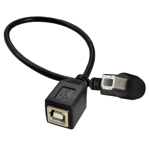 XISAOK USB 2.0 Type-B Printer Cable USB B Female to Type-B Male (90 Degree UP/Down /Right/Left Angle) Short Extension Cable