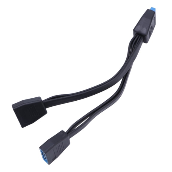 XISAOK USB 3.0 19-Pin Header 1 to 2 Splitter Motherboard Cable No More Clutter 20CM