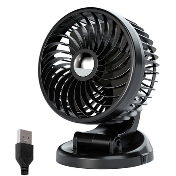 XISAOK USB 5V 12V 24V Car Fan Portable USB Vehicle Truck Auto Cooler Fan 360° Rotation