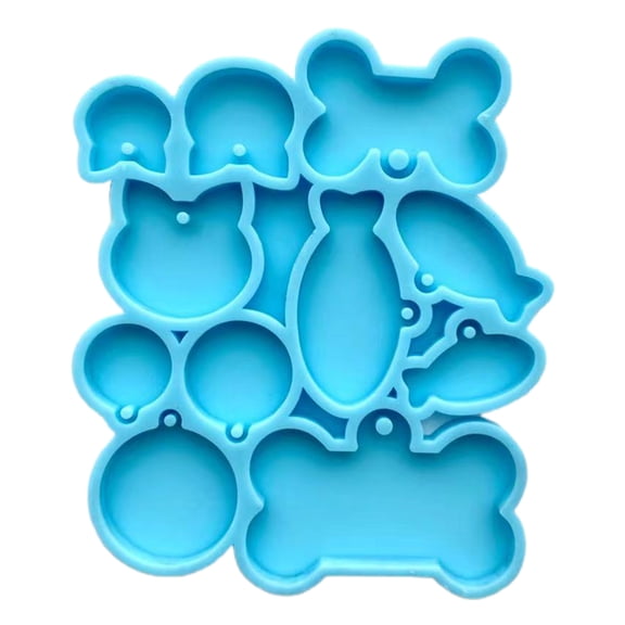 XISAOK UV Epoxy Resin Mold Cats Fishes Bones Shaped DIY for Key Chain Pendants Resin Mo