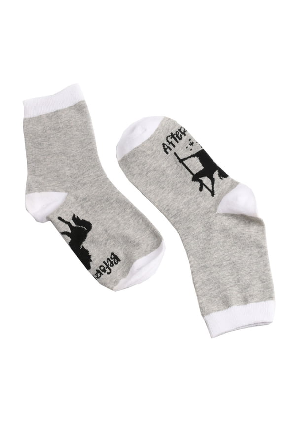Unisex Funny Saying Cotton Crew Socks Before Wine After Wine Letters Drunken Horse Printed Novelty Mid Tube Hosiery