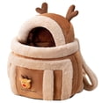 thumbnail image 1 of XISAOK Winter Pet Cage Plush Warm Carrier for Kitten Dogs Windproof Backpack Carrier, 1 of 15