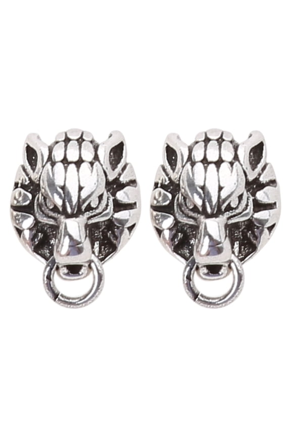 Wolf Head Earrings Animal Cartilage Earrings Gothic Stud Earrings for Unisex