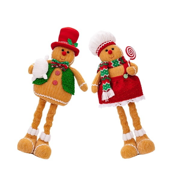 XISAOK Yuletide Gingerbreads Man Gnomes Plush Pair Unique Doll Ornament for Homes