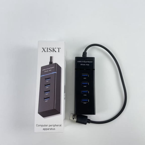 XISKT Computer peripheral apparatus,USB 3.0 Hub, 4-Port USB Hub USB Splitter USB Expander for Laptop, Xbox, Flash Drive, HDD, Console(Not for Charging)