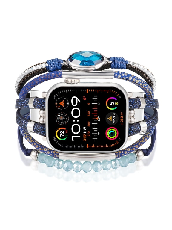 Boho Bands for Women Compatible for Apple Watch 38mm 40mm 41mm 42mm 44mm 45mm 46mm, Watch Bands Bracelet Multilayer Wrap Strap iWatch Series 10 9 8 7 6 5 4 3 2 1 SE
