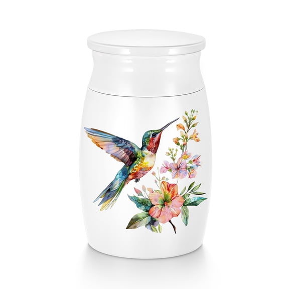 XIUDA 3 inch Mini Aluminum Memorial Cremation Urn for ashes, Hummingbird Pattern Decorative Keepsake for Adults
