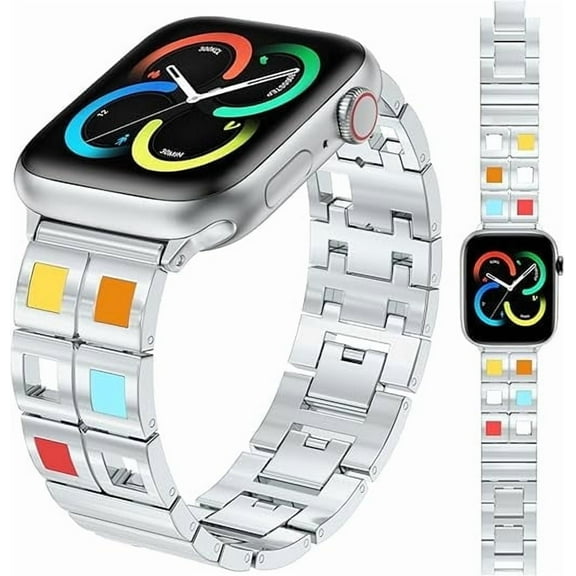 XIUDA Fancy Watch Band Compatible With Apple Watch Band 49mm 46mm 45mm 44mm 42mm 41mm 40mm 38mm Stainless Steel Watch Bracelet for Apple Watch Ultra/Ultra Series 10/9/8/7/6/5/4/3/2/1