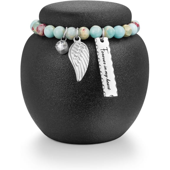 XIUDA Mini Urn for Human Ashes - 2.76 Inches Black Ceramic Urn for Ashes, Memorial Small Holder Decorative Urn, Cremation Funeral Urns for Women Men