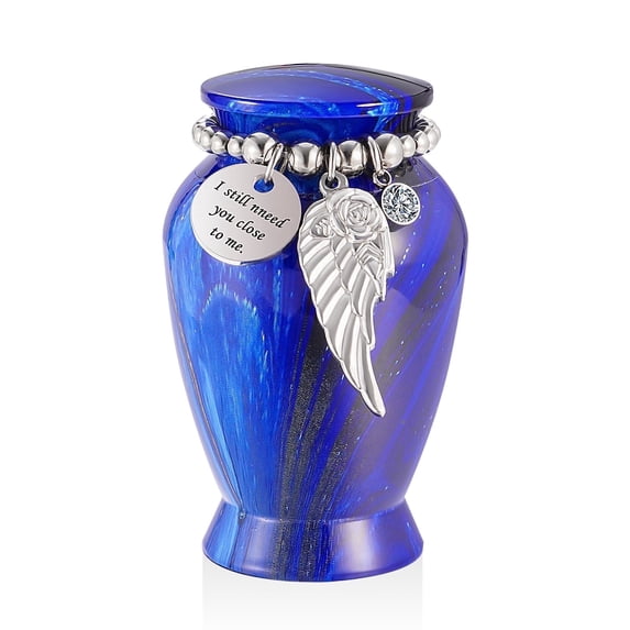 XIUDA Small Urn for Ashes, 2.8 Inch Aluminum Keepsake Cremation Urn for Human, Family Sharing Urns -Royal Blue
