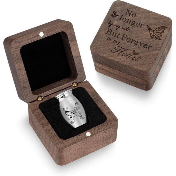 XIUDA Small Urns for Human Ashes Keepsake 1.2 Inches Stainless Steel Mini Urns for Ash Square Box Tiny Cremation Urns for Women Men Funeral Keepsake Urn
