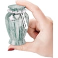 thumbnail image 1 of XIUDA Small Urns for Human Ashes 2.85 Inch Mini Cremation Urns for Mom Dad Aluminum Mini Urns for Ashes Small Keepsake Urn -Lake Green, 1 of 6