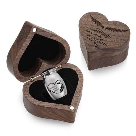 XIUDA Small Urns for Human Ashes Keepsake Heart Shaped Box Mini Cremation Urns for Women Men 1.2 Inches Memorial Funeral Urn-Forever in My Heart