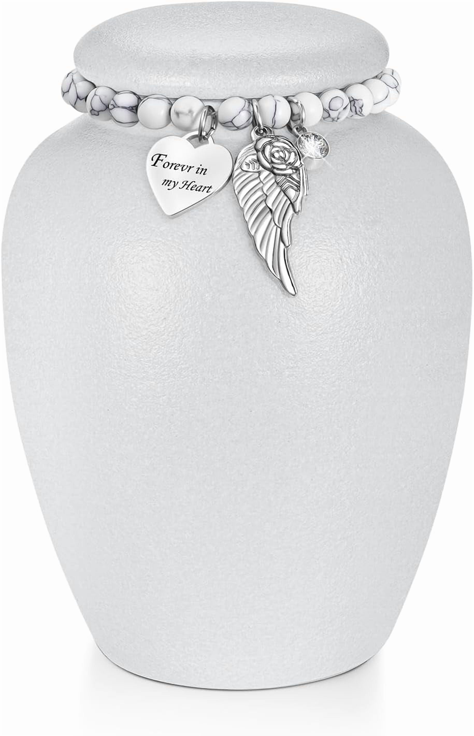 XIUDA Urn for Human Ashes Keepsake- 4.8 Inches Black Ceramic Urn Ashes Keepsake, Medium Memorial Holder Decorative Urn, Funeral Cremation Urns for Women Men