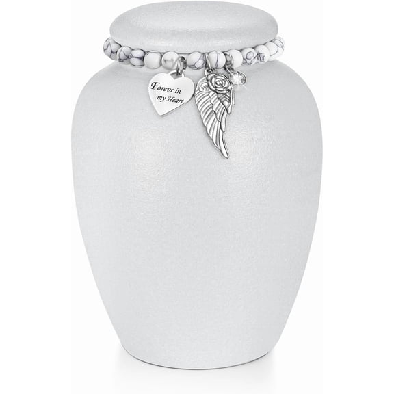 XIUDA Urn for Human Ashes Keepsake- 4.8 Inches Black Ceramic Urn Ashes Keepsake, Medium Memorial Holder Decorative Urn, Funeral Cremation Urns for Women Men