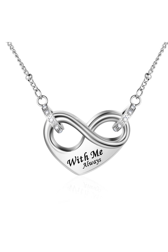 Urn Necklace for Ashes, Infinity Stainless Steel Cremation Jewelry Memorial Pendant Keepsake for Men