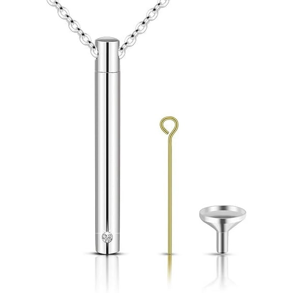 XIUDA Urn Necklace Pendant for Memorial Ashes with Stainless Steel Keepsake Ash Jewelry