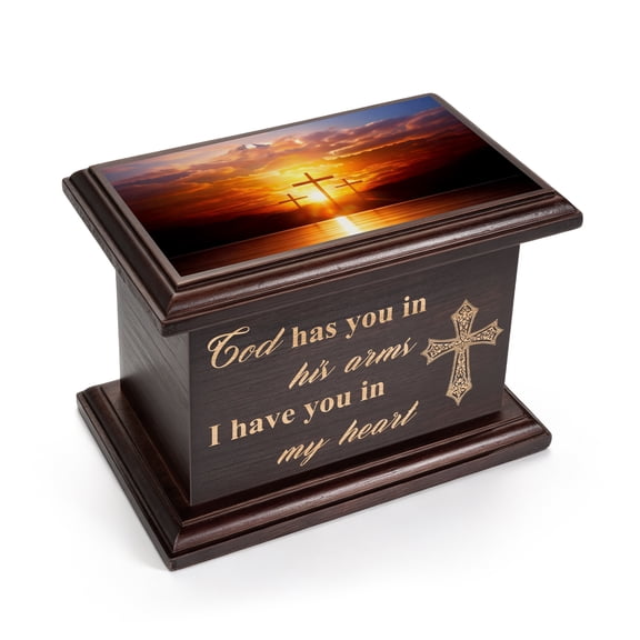Wooden Keepsake Urn for Human Ashes, Cross Cremation Urn, Memorial Sympathy Gift