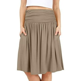 PU Leather Midi Skirt Womens High Waist Knee Length High Low Hem Side Button Fitted Stretch Faux Leather Skirts Walmart