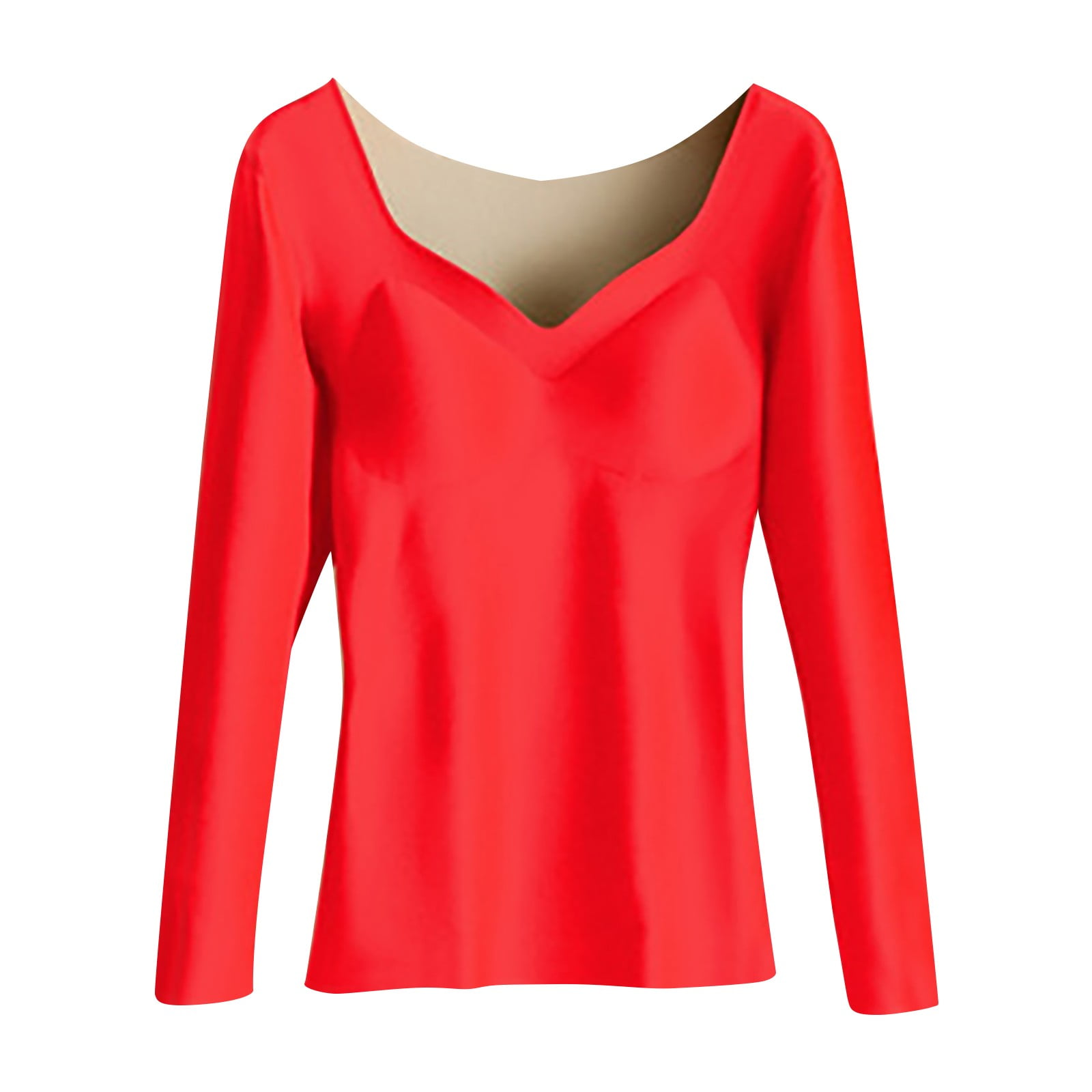 XIUH Women's Thermal Undershirts Winter V Neck Thermal Top Warm with