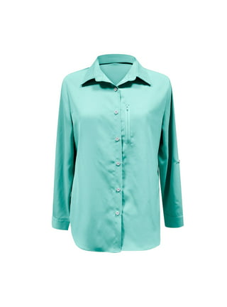 CQR Women's UPF 50+ Long Sleeve Hiking Shirts, Quick Dry Outdoor UV/Sun Protection Button Down Shirts