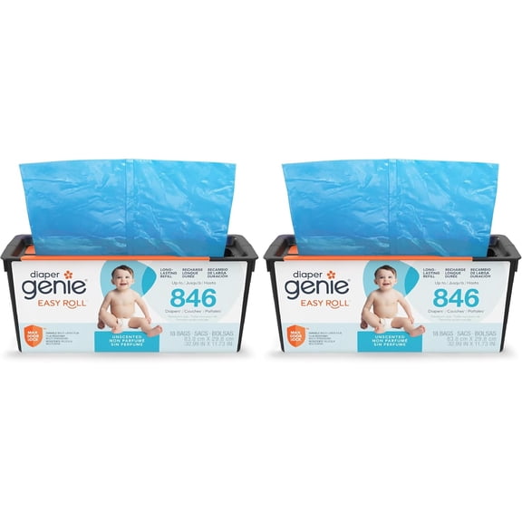 XIULIN Easy Roll Refill | 18 Bags Per Refill | Holds Up to 846 Newborn Diapers | Odor Control | Diaper Pail Refill Bags | Fits XIULIN Signature & Platinum Pails, Packaging may vary