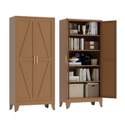 FIRMET Brown Pantry Cabinet 71 Tall with Adjustable Shelves