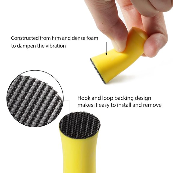 XIUUS-3 Pack 1" Hand Sanding Blocks Mini Hook and Loop Sanding Pad Hook Backing Plate for Wood Furniture Restoration Polishing Home and Car (Yellow)
