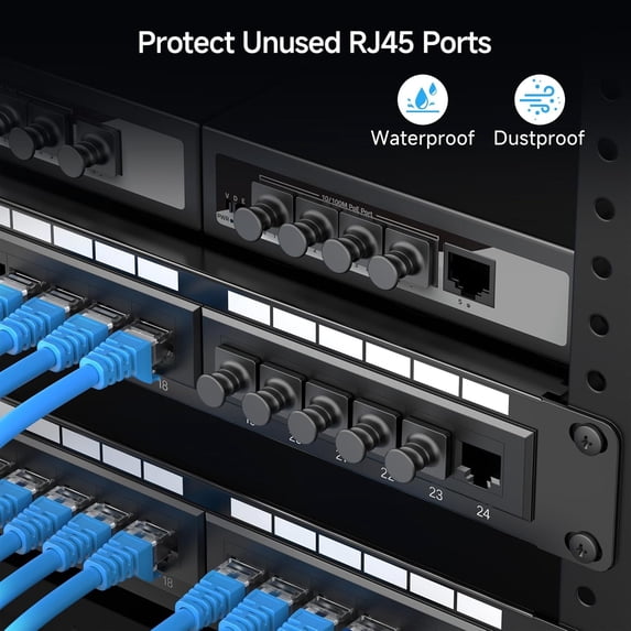 XIUUS-50-Pack RJ45 Dust Cover, Ethernet Port Cover, Black - Walmart.com