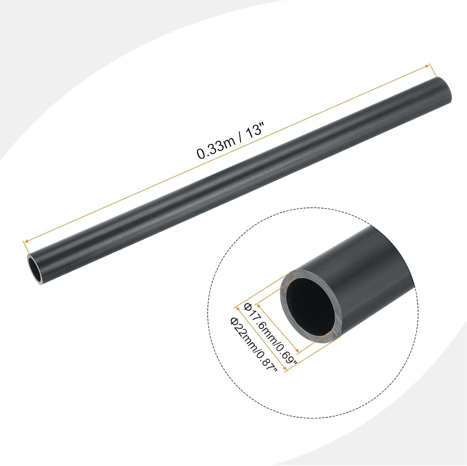 XIUUS-7/8 Inch PVC Rigid Tube Round Pipe Tubing Hardware Tubing 17.6mm ...
