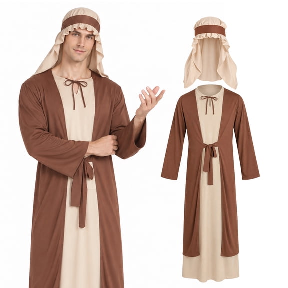 XIUYOU Jesus Saint Joseph Christ Adult Costume Biblical Robe Set