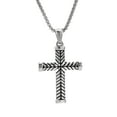 thumbnail image 1 of XIVORA Cross Necklace for Men – Polished Stainless Steel Cross Pendant Necklace 24″ Chain, Durable Silver-Tone Men's Necklace, Christian Jewelry Gift for Men, 1 of 6