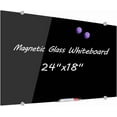 thumbnail image 1 of XIWODE Magnetic Black Glass Whiteboard, 24 "x18", Wall Mounted Glass Dry Erase Board, Simple And Fashionable, Suitable For Homes, Offices And Schools, 1 of 7