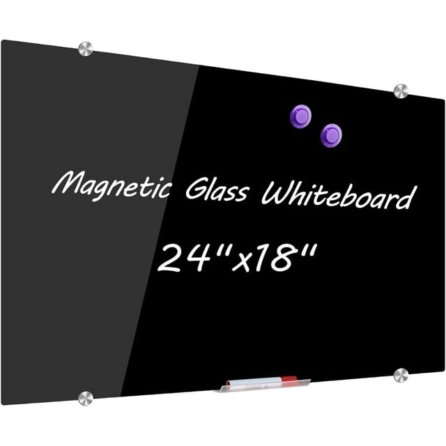 XIWODE Glass Whiteboard, 24"x 18" Wall Hanging Glass Dry Erase