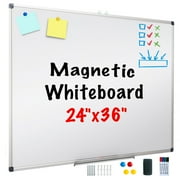 XIWODE Magnetic Whiteboard/Dry Erase Board, 24 x 36 inch, Includes 1 Eraser & 4 Markers & 4 Magnets