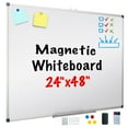 thumbnail image 1 of XIWODE Magnetic Whiteboard/Dry Erase Board, 48 X 24 Inches,Silver Aluminium Framed, Includes 1 Eraser & 4 Markers & 4 Magnets, 1 of 9