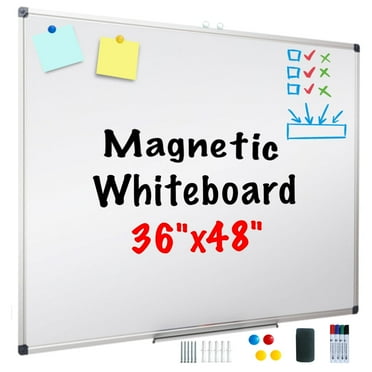 XIWODE Magnetic Whiteboard Dry Erase Board ,48 x 36 inches, With Silver Aluminium Frame And Pen Tray,Whiteboard Pen, Magnet, Eraser,Suitable For for Home, Office, School