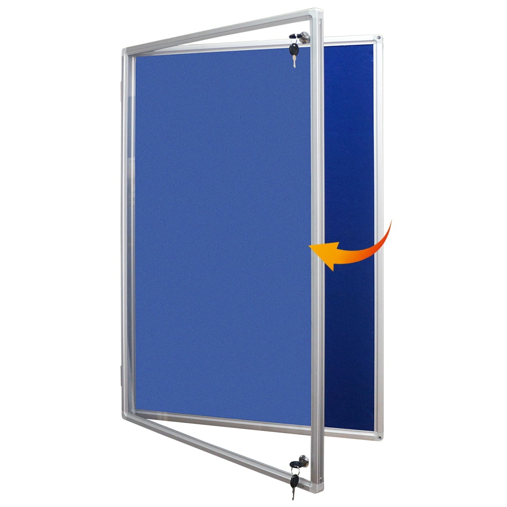 Geetery 36" X 48" Lockable Bulletin Board - Enclosed, Tamperproof, With Acrylic Door & Aluminum Frame For School, Office, Or Public Spaces (Beige)