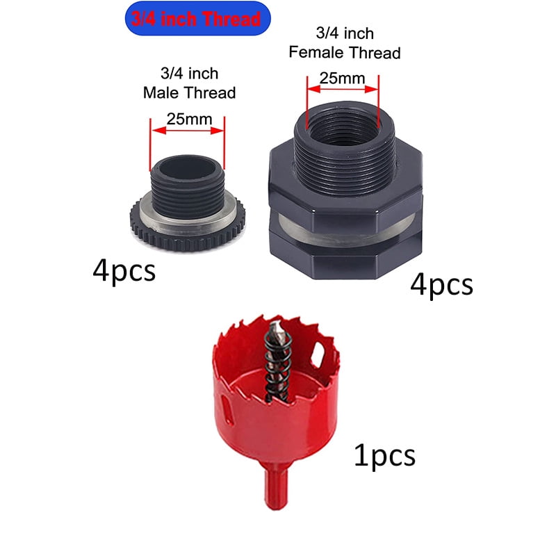 XIXI Rain barrel bulkhead accessory kit for rain barrel water tank pool