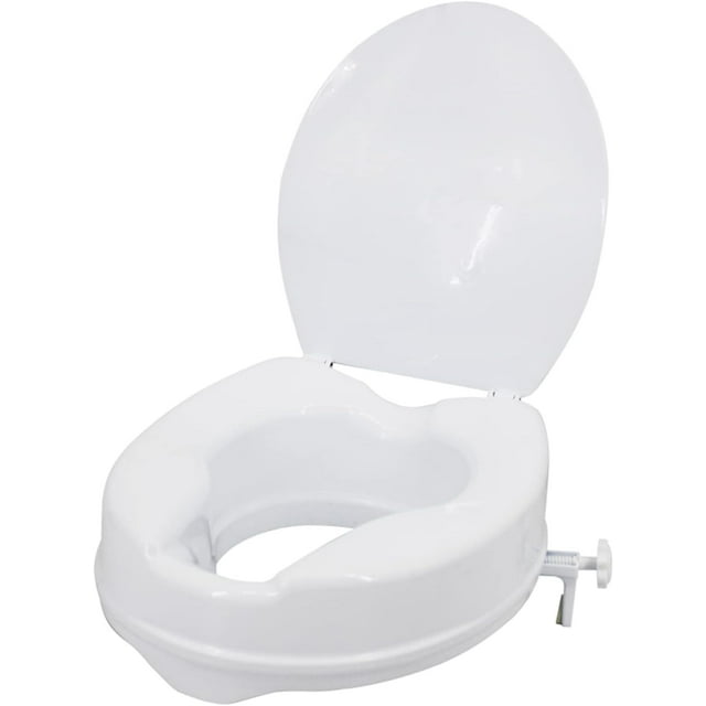 XIXIAN Raised Toilet Seat with Lid 300 Lbs Heavy Duty Elevated Toilet Seat with Tightening