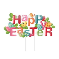 XIXISTARYY 2pcs Outdoor Easter Yard Decoration Happy Easter Yard Sign with Stakes Waterproof Easter Egg Bunny Chick Lawn Sign Easter Game Party Supplies, Easter Garden Outdoor Sign Prop Decoration