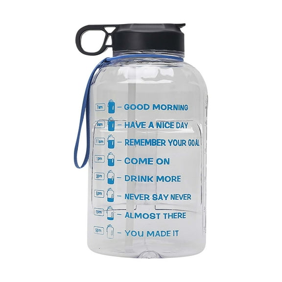 XIXISTARYY Christmas Gifts Home Essentials Water Bottle With Time Marker - Straw & Chug Lid - Big Water Bottle With Straw - Gym Water Bottle With Handle - Gallon Water Jug Clear