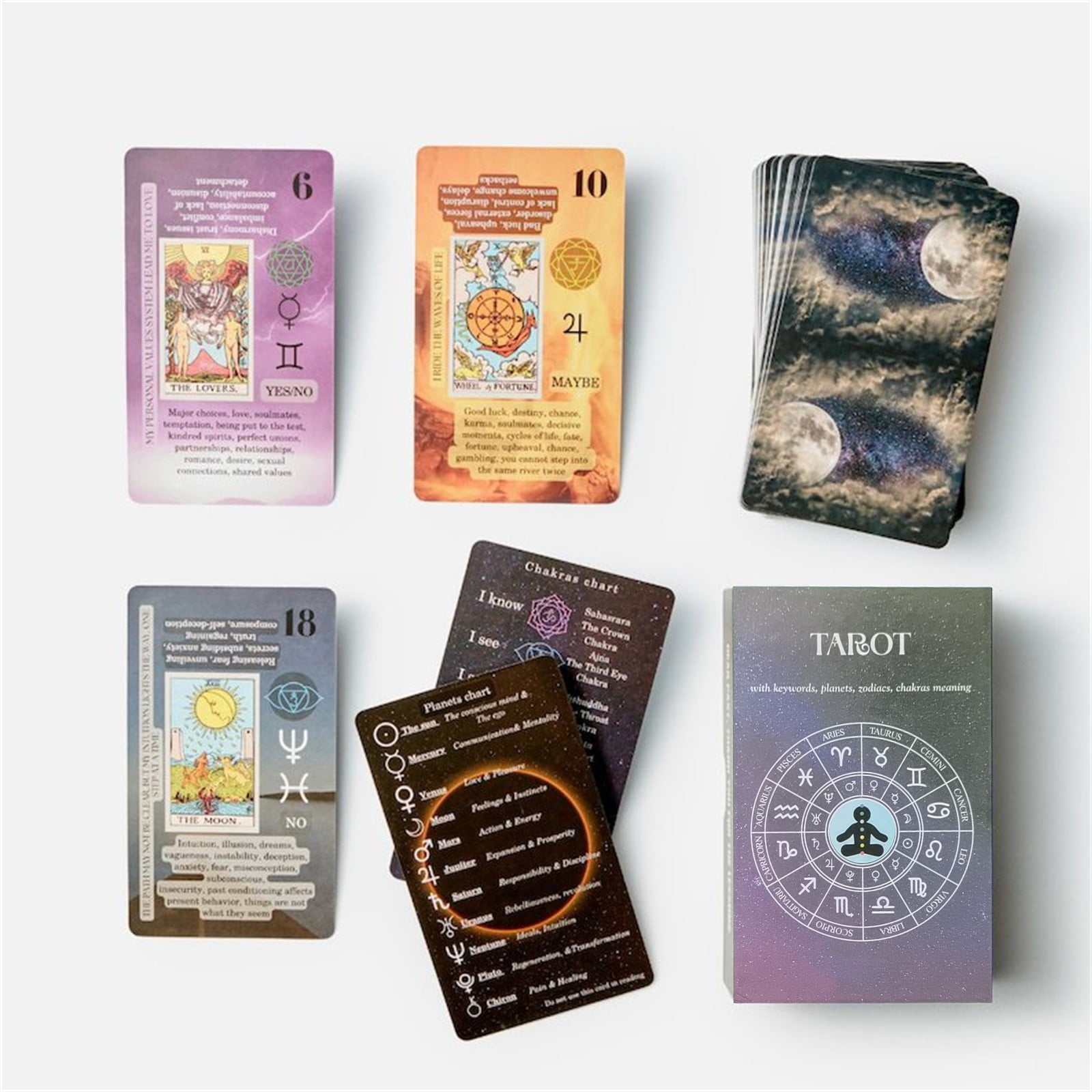 XIXISTARYY Christmas Gifts Learning Tarot Cards With Meanings On Them