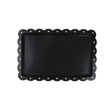 XIXISTARYY Home Essentials Dessert Fruit Tray Cake Tray Cake Display Tray Tray Multi-purpose Serving Plate Rectangular Plate European Style Serving Trays Black Food Tray Black