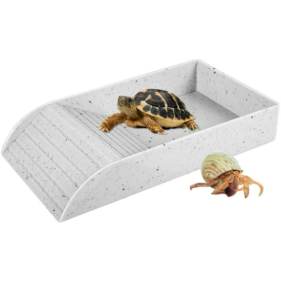 XIXISTARYY Home Essentials Water Pool For Turtle With Climbing Ramp, Turtle Accessories For Reptile Tanks, Aquarium Cage Accessories For Reptiles And Amphibians White
